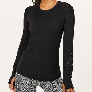 Lululemon Extra Mile Long Sleeve Black Athletic Running Top Size 8